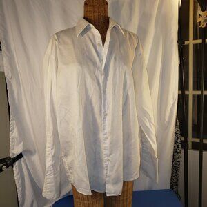 Perry Ellis Portfolio Men's White Long Sleeve Button Down Dress Shirt, 17.5" 32/